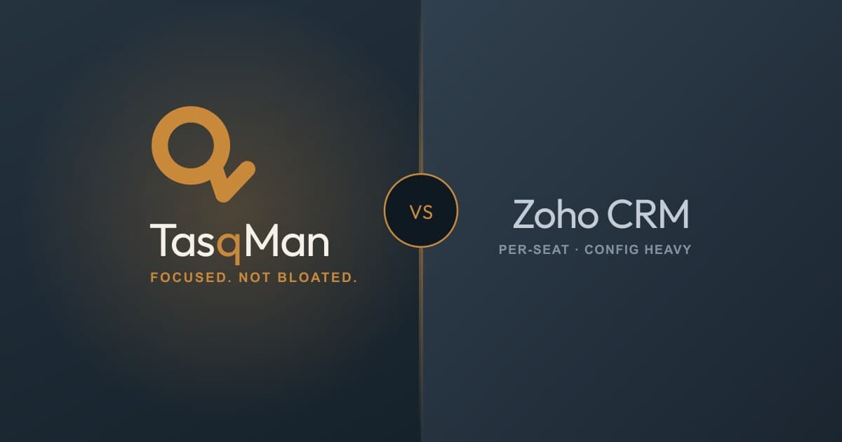 TasqMan vs Zoho CRM comparison